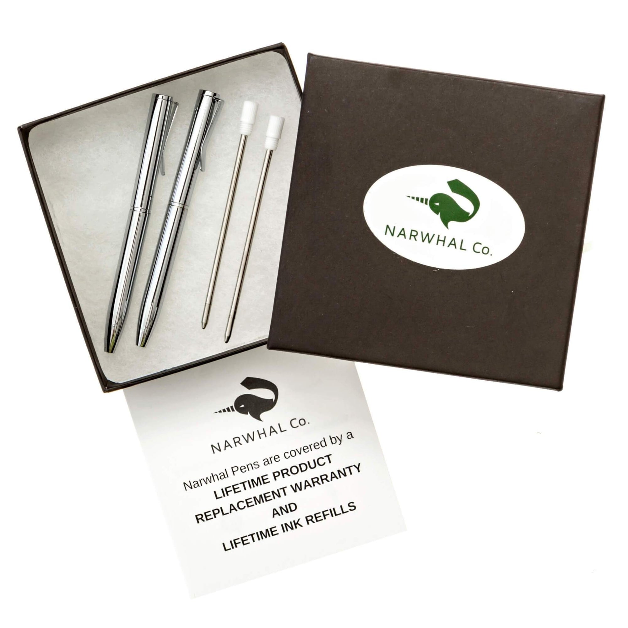 NarwhalCo Set of 2 Chrome Small Pens (3.35") - Pens Wallet :: Narwhal Company