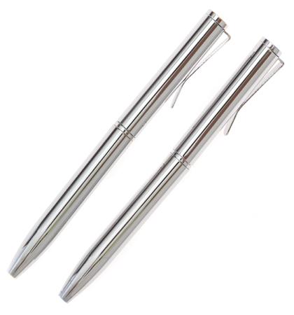 NarwhalCo Set of 2 Chrome Small Pens (3.35") - Pens Wallet :: Narwhal Company